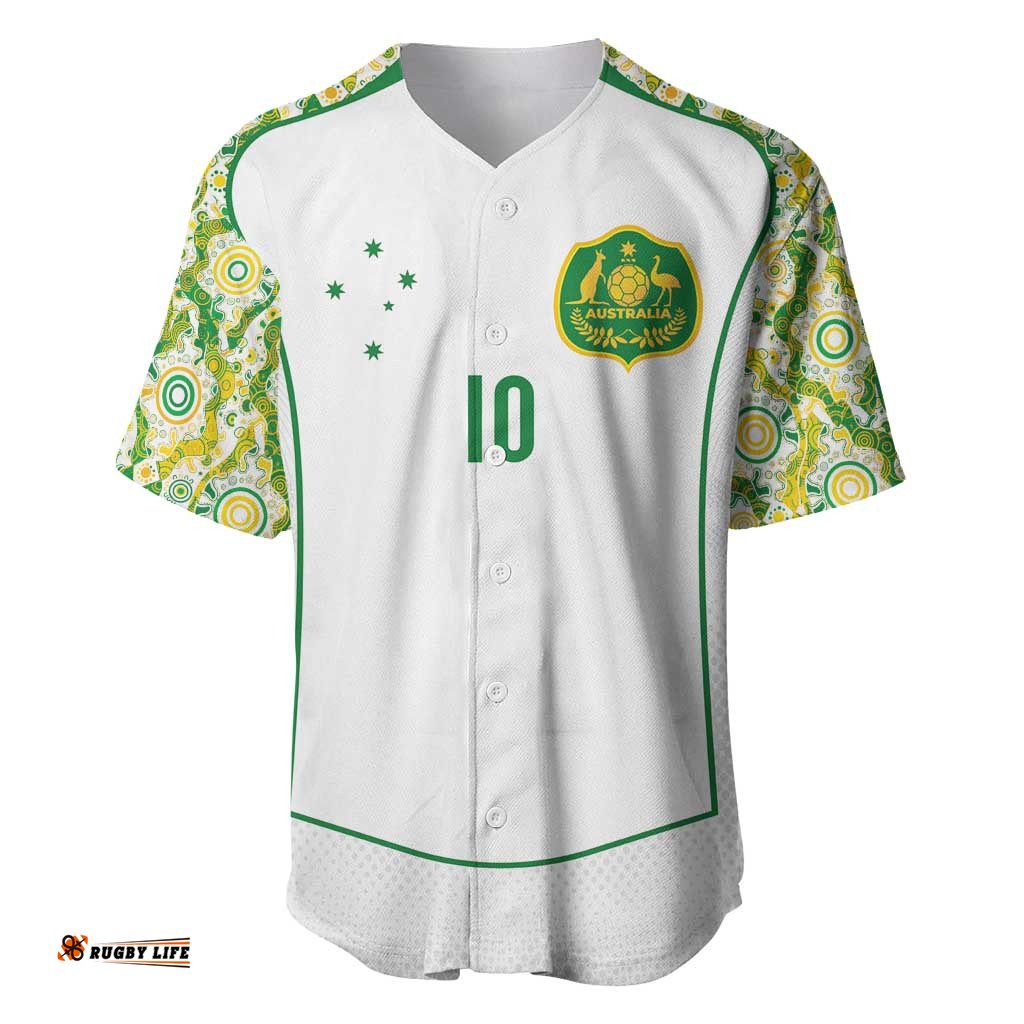 Custom Australia Football Baseball Jersey Aboriginal Pattern Sporty Style-White Color LT03