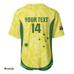 Australia Football Custom Baseball Jersey Go Socceroos Grunge Sporty Style LT14