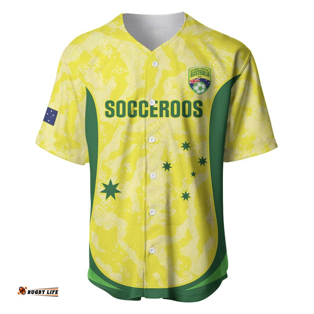 Australia Football Custom Baseball Jersey Go Socceroos Grunge Sporty Style LT14