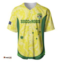 Australia Football Custom Baseball Jersey Go Socceroos Grunge Sporty Style LT14