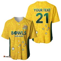Australian Lawn Bowls Custom Baseball Jersey Aussie Minimalist Style LT9