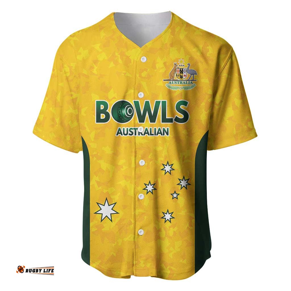 Australian Lawn Bowls Custom Baseball Jersey Aussie Minimalist Style LT9