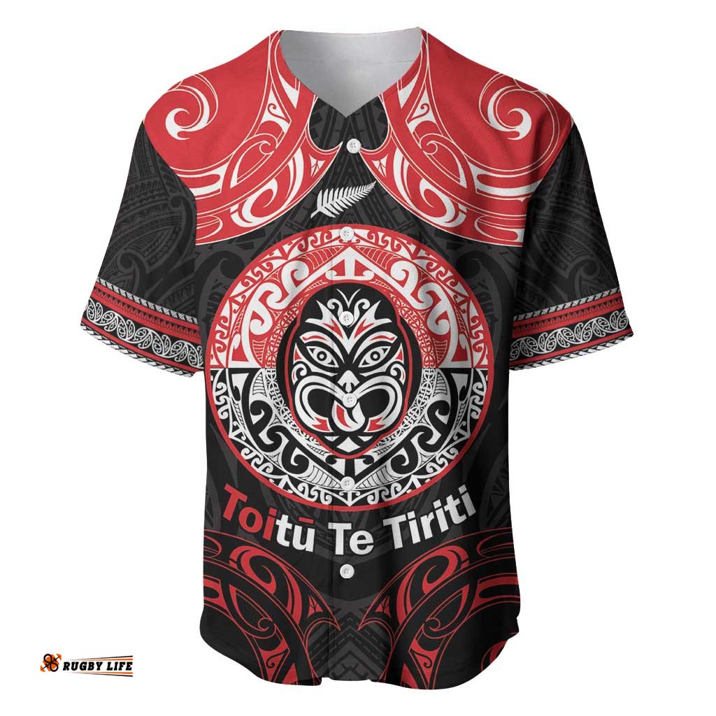 Aotearoa Toitu Te Tiriti Baseball Jersey Haka Tiki Honour The Treaty LT14