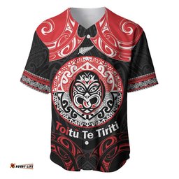 Aotearoa Toitu Te Tiriti Baseball Jersey Haka Tiki Honour The Treaty LT14