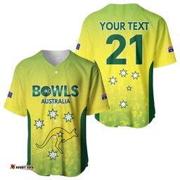 Australian Kangaroo Lawn Bowls Custom Baseball Jersey Aussie Minimalist Style LT9