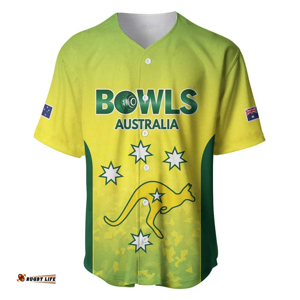 Australian Kangaroo Lawn Bowls Custom Baseball Jersey Aussie Minimalist Style LT9