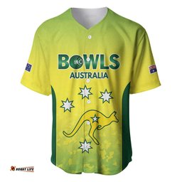 Australian Kangaroo Lawn Bowls Custom Baseball Jersey Aussie Minimalist Style LT9