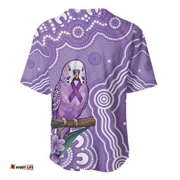 Australia Epilepsy Awareness Baseball Jersey Purple Budgerigar Plumeria Aboriginal LT14