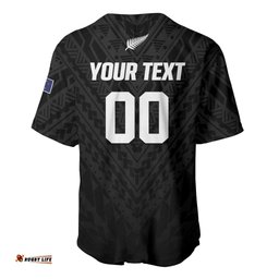 Custom Football New Zealand Baseball Jersey Aotearoa United Black Version LT01