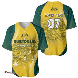 Australia Cricket Custom Indigenous Baseball Jersey Aboriginal Arts GO Aussie LT7