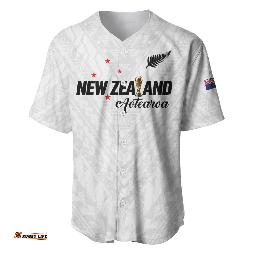 Custom Football New Zealand Baseball Jersey Aotearoa United White Version LT01