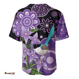 Australia Epilepsy Awareness Baseball Jersey Purple-crowned Fairywren Boronia Aboriginal LT14