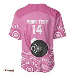 Custom Bowls Australia Breast Cancer Baseball Jersey Pink Ribbon Kangaroo Aboriginal Art LT14