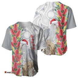 Blue Galah Mutation Christmas Australia Baseball Jersey Falalalala Galalah Bottlebrush Grey Aboriginal Art LT14