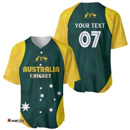 Australia Cricket Custom Baseball Jersey GO Aussie - Modern Motif LT7