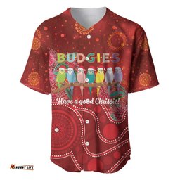 Australia Budgerigar Christmas Personalised Baseball Jersey Budgies Hakea Have A Good Chrissie LT14