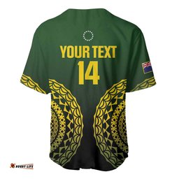Custom Avaiki Cook Islands Rugby Baseball Jersey Kuki Airani Tatau Black LT14