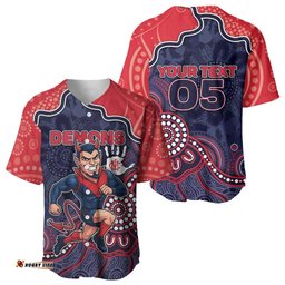 Custom Demons Football Baseball Jersey Aboriginal Dot Art Pattern DT05