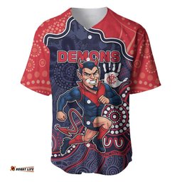 Custom Demons Football Baseball Jersey Aboriginal Dot Art Pattern DT05