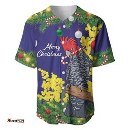 Australia Gang-gang Cockatoo Christmas Baseball Jersey Callocephalon Fimbriatum Golden Wattle Blue LT14