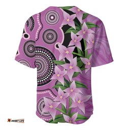 Australia Boronia Baseball Jersey Aussie Native Flowers Indigenous Art LT14