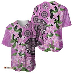 Australia Boronia Baseball Jersey Aussie Native Flowers Indigenous Art LT14