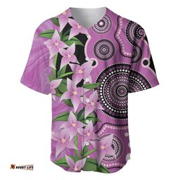 Australia Boronia Baseball Jersey Aussie Native Flowers Indigenous Art LT14
