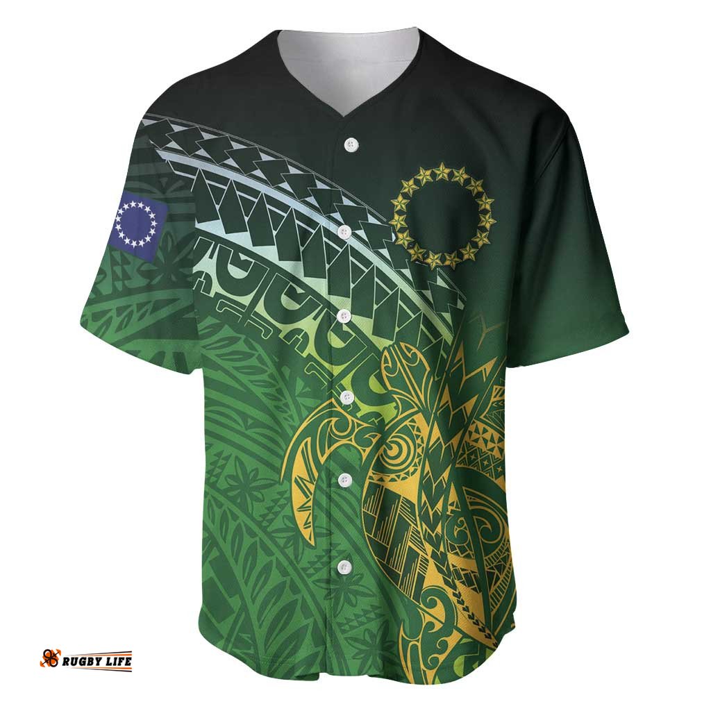 Cook Islands Rugby Kuki Avaiki Baseball Jersey Tribal Turtle LT7