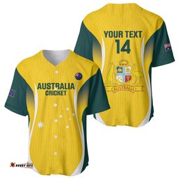 Custom Australia Cricket Baseball Jersey Go Champions Aussie LT14