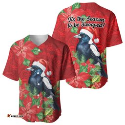 Australian Magpie Baseball Jersey Aboriginal Inspired Christmas LT9
