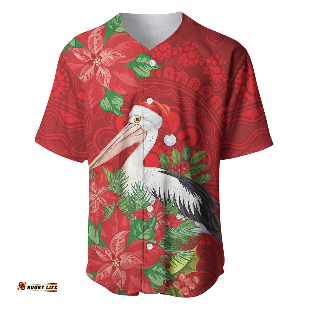 Australian Pelican Baseball Jersey Aboriginal Inspired Christmas LT9