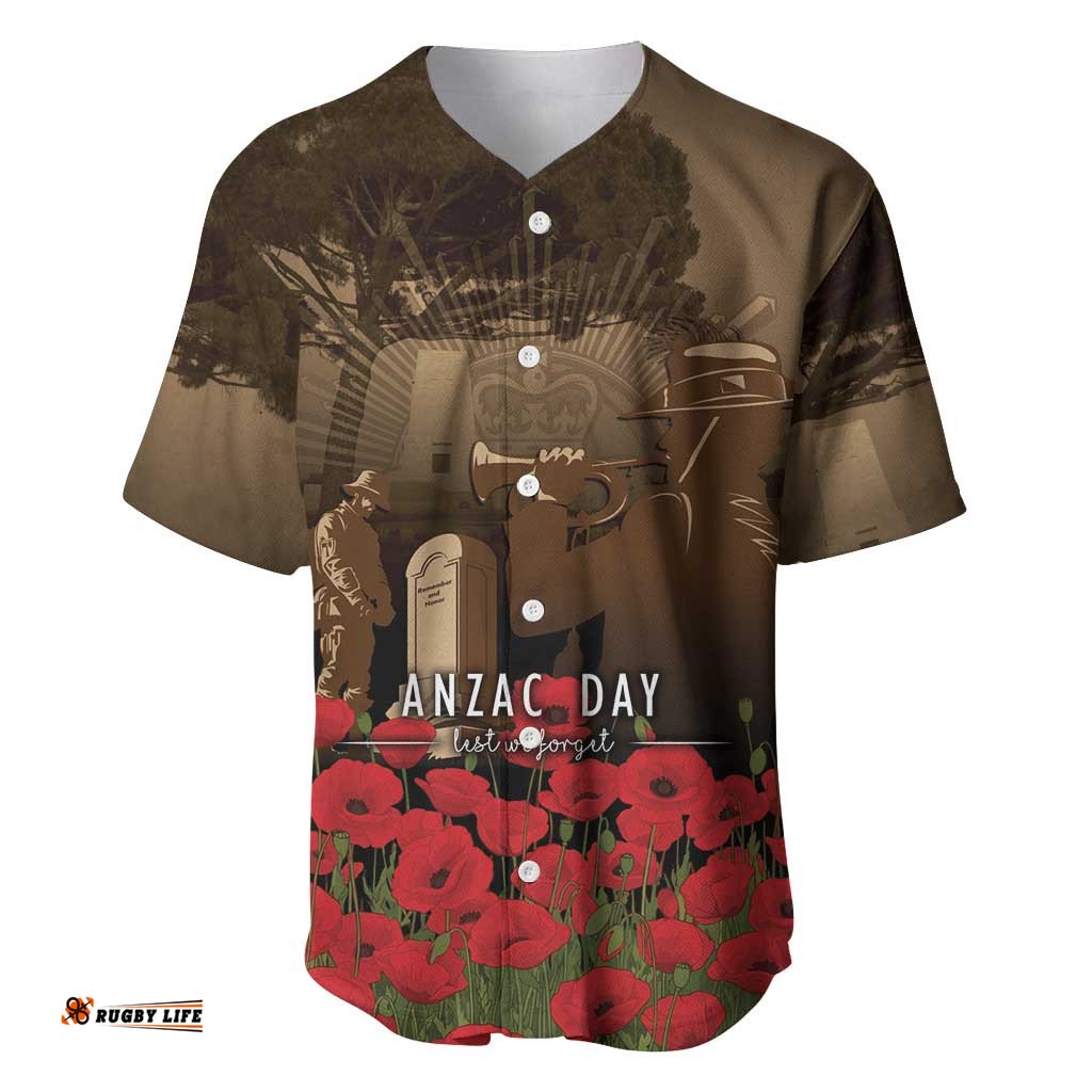 Australia - New Zealand ANZAC Lone Pine Baseball Jersey The Last Post LT7