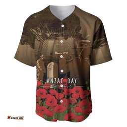 Australia - New Zealand ANZAC Lone Pine Baseball Jersey The Last Post LT7