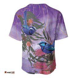 Australia Splendid Fairy Wren on Eucalyptus Baseball Jersey Epilepsy Awareness LT7