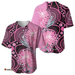 Australia Grevillea Baseball Jersey Aussie Native Spider Flower Indigenous Art LT14