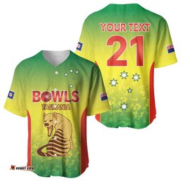 Australian Tasmania Lawn Bowls Custom Baseball Jersey Aussie Minimalist Style LT9