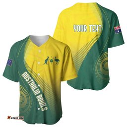 Australia Bowls Personalised Baseball Jersey Basic Marble Glaze - National Color LT7