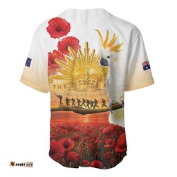 Australia Cockatoo ANZAC Day Baseball Jersey Lest We Forget LT05