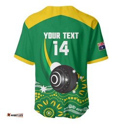 Custom Bowls Australia Baseball Jersey Aussie Kangaroo Aboriginal Art LT14