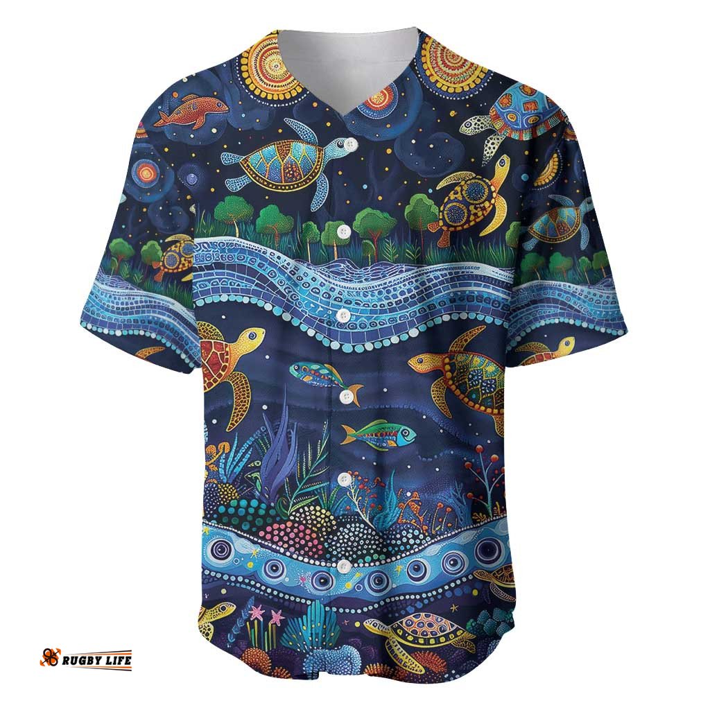 Australian Landscapes Baseball Jersey Aboriginal Dreamtime Story LT9