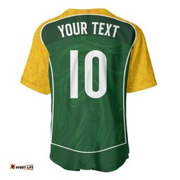 Custom Australia Football Baseball Jersey Aboriginal Pattern Sporty Style-Green Color LT03