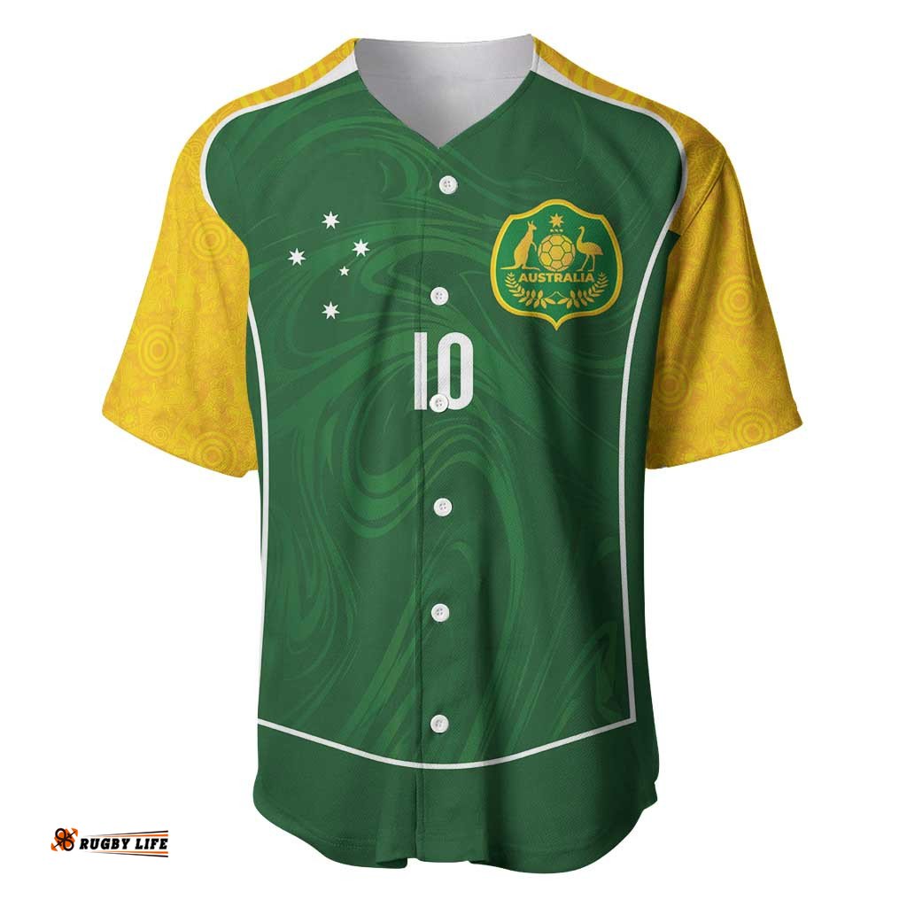 Custom Australia Football Baseball Jersey Aboriginal Pattern Sporty Style-Green Color LT03