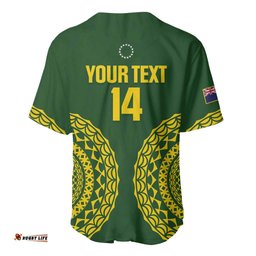 Custom Avaiki Cook Islands Rugby Baseball Jersey Kuki Airani Tatau Green LT14