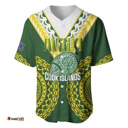 Custom Avaiki Cook Islands Rugby Baseball Jersey Kuki Airani Tatau Green LT14