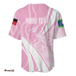 Australia Bowls Personalised Indigenous Pink Round Baseball Jersey LT7