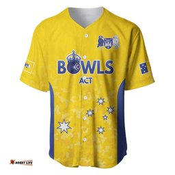 Australian ACT Lawn Bowls Custom Baseball Jersey Aussie Minimalist Style LT9