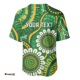 Bowls Australia Custom Baseball Jersey Aboriginal Art National Color LT14