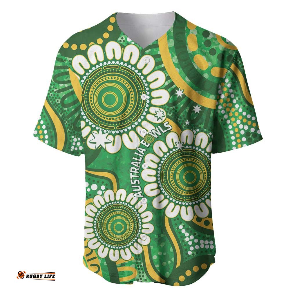 Bowls Australia Custom Baseball Jersey Aboriginal Art National Color LT14
