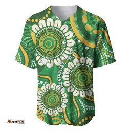 Bowls Australia Custom Baseball Jersey Aboriginal Art National Color LT14