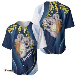 Australia Day Baseball Jersey Koala Blue Modern Vibe LT7